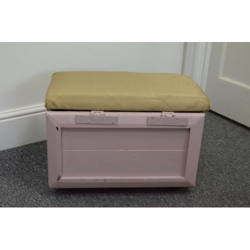 7 - Pink Wooden Storage Box with Blackboard Front Complete with 3 Children's Watering Cans