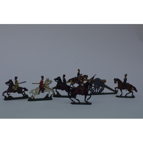 74 - 6 x Reproduction Victorian Toy Soldiers and a Cannon Boxed