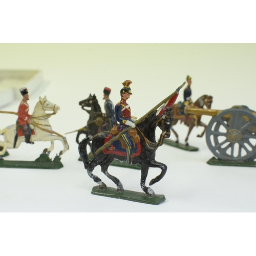 74 - 6 x Reproduction Victorian Toy Soldiers and a Cannon Boxed