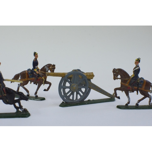 74 - 6 x Reproduction Victorian Toy Soldiers and a Cannon Boxed