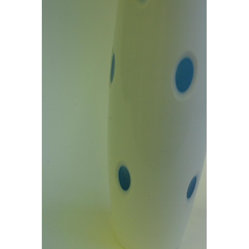 79 - Blue/White Glass vase 42cm