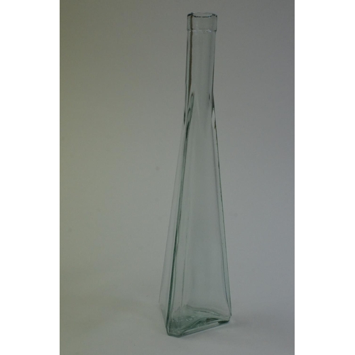 80 - Selection of Glass vases and Bottles including a Coloured one