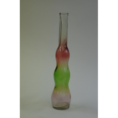 80 - Selection of Glass vases and Bottles including a Coloured one