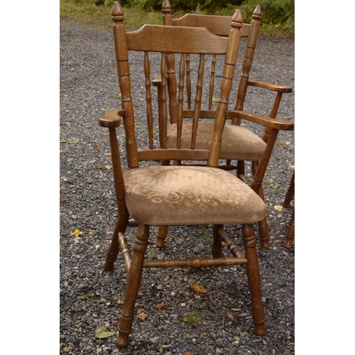 19 - Set of 6 Oak Spindle Back Chairs