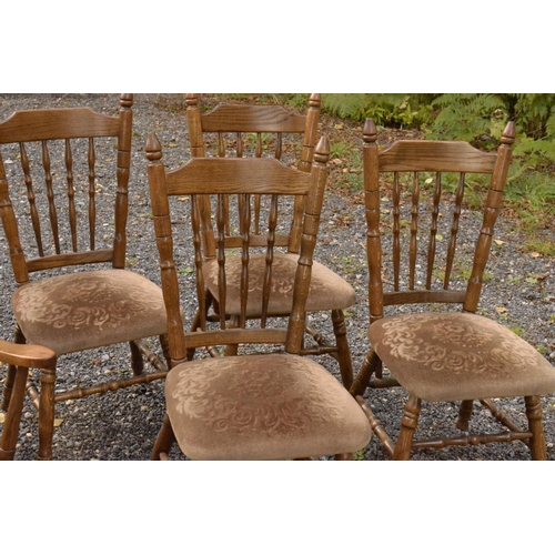 19 - Set of 6 Oak Spindle Back Chairs