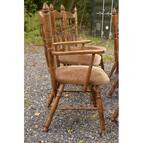 19 - Set of 6 Oak Spindle Back Chairs