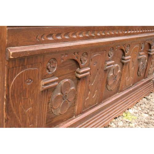 24 - Old Monks Bench with Decorative Carving 115x43x95 cm