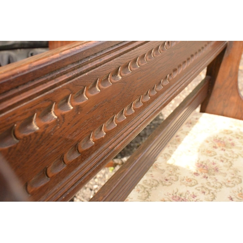 24 - Old Monks Bench with Decorative Carving 115x43x95 cm