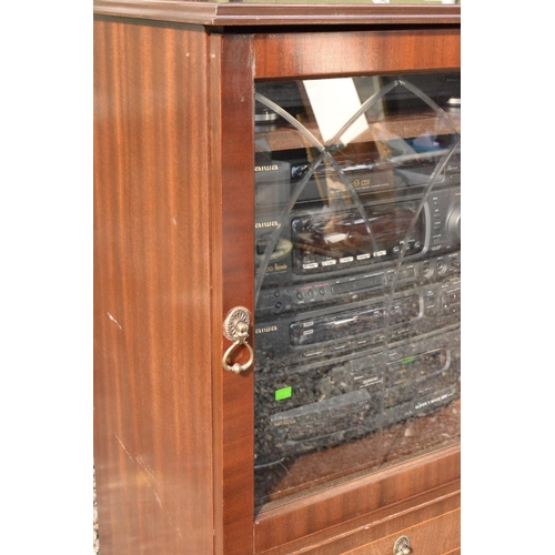 26 - Music Cabinet Containing Working Aiwa Music Centre 100x45x49 cm