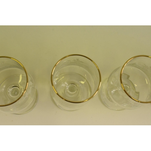 107 - 6 x Gold Rimmed Flower Design Glasses