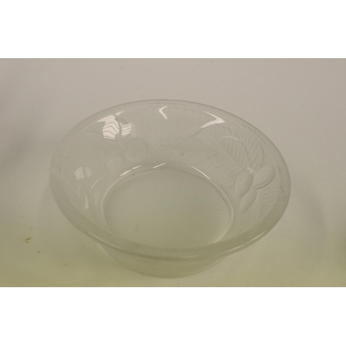 110 - Opaque Glass Punch Bowl with 6 Cups, Drip Dish, Label and cork Screw