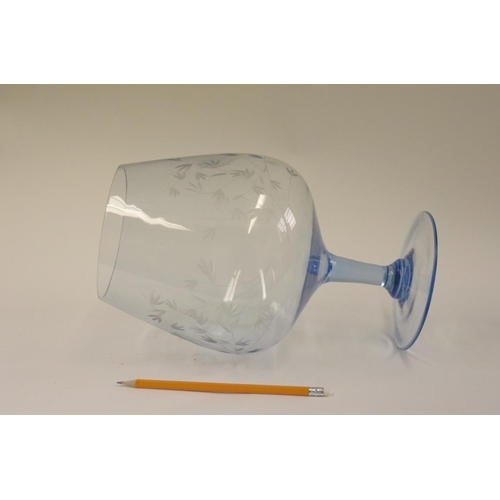 127 - 1 Oversized  Blue Brandy Glass 32cm