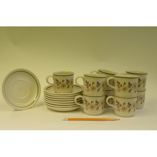 155 - 9 Cups and Saucers  Autumn Leaves design 1980's