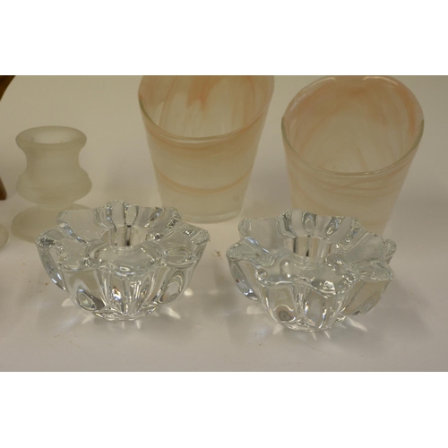 162 - A Selection of Glass Candle Holders