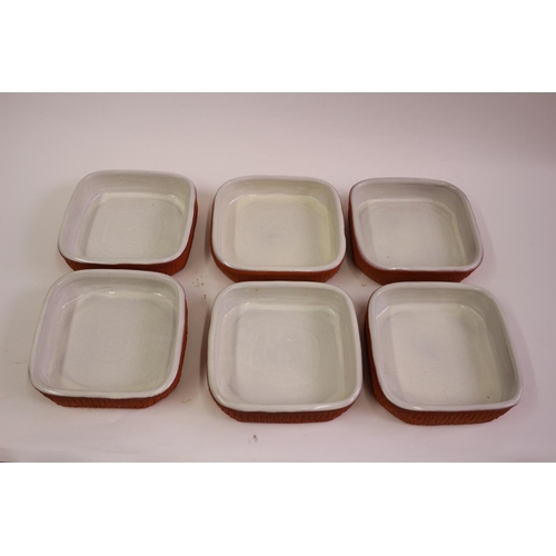 361 - 6 Dishes From the Bolingey Pottery In Perran Port Started By Norman Taylor in the 60's 16cm square m... 