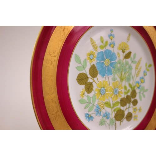 383 - Limoges Floral Decorative Plate Hand Painted