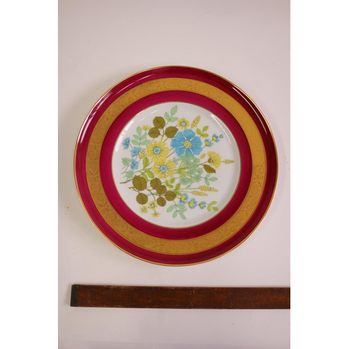 383 - Limoges Floral Decorative Plate Hand Painted