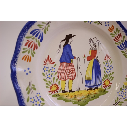 391 - French Faience Plate 20th Century slight chip