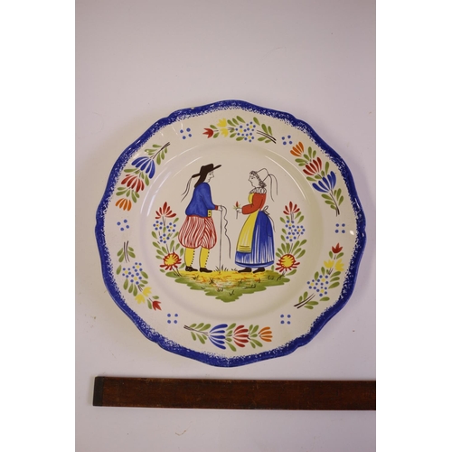 391 - French Faience Plate 20th Century slight chip