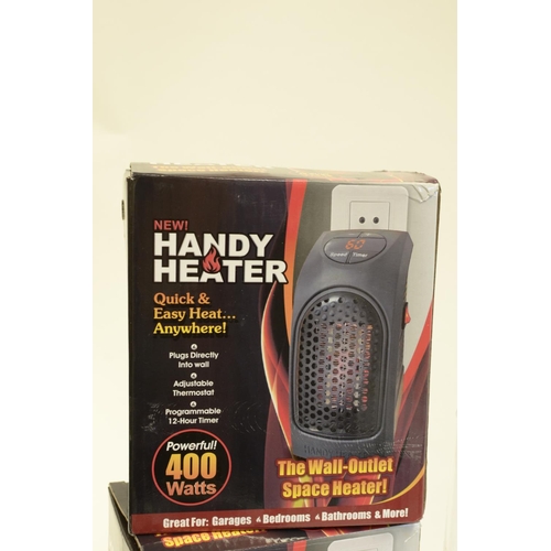 400 - 2 x Handy Heaters, Chinaware and a Box of Mixed Glass