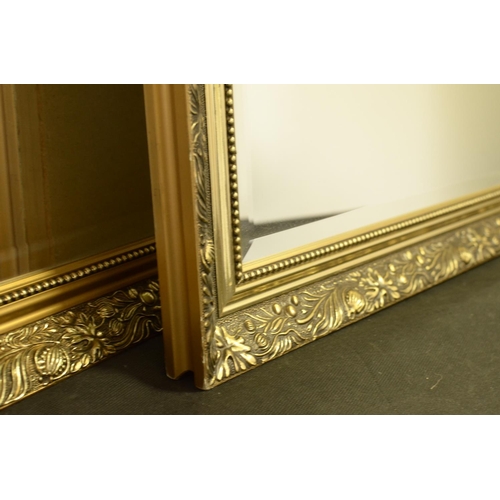 406 - 2 x Ornate Mirrors with Metal edge Frame Large 102H x 71W cm smaller one 76.5H x53W cm