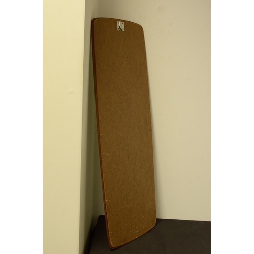 409 - Mid-Century Hall Mirror Mounted on Wood Back 95cm x 35cm