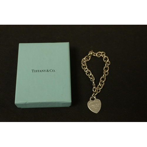 415 - Marked Tiffany Co Style Silver Coloured Bracelet in Tiffany Co Box