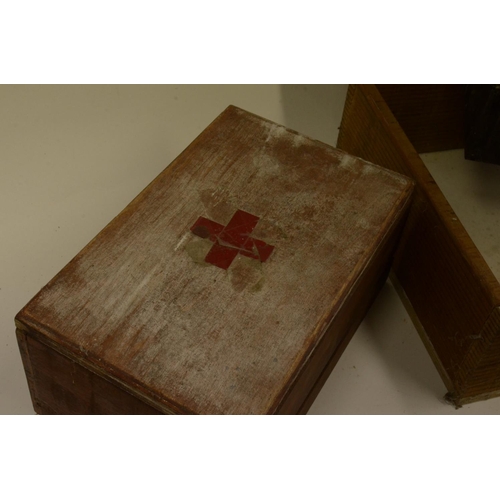 433 - A Collection of Aged Wooden Boxes and One Metal Box