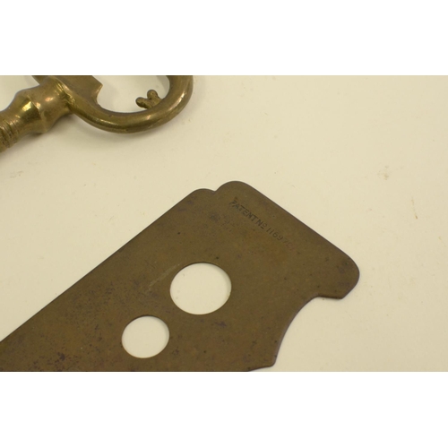 442 - Vintage Brass Military Button Guard and brass large Key