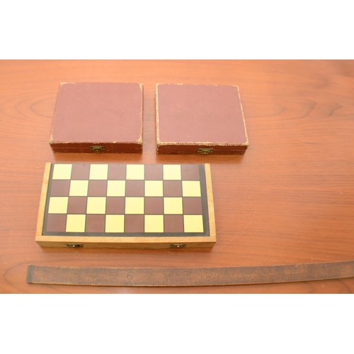 347 - 3 x Vintage Boxed Chess Sets one Magnetic