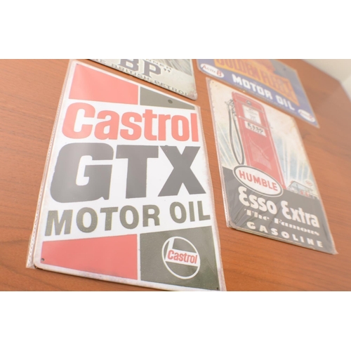 481 - 4 x Motor Oil Signs 30cmx20cm