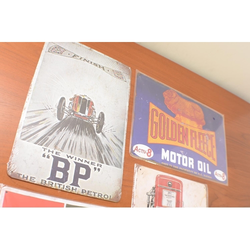 481 - 4 x Motor Oil Signs 30cmx20cm