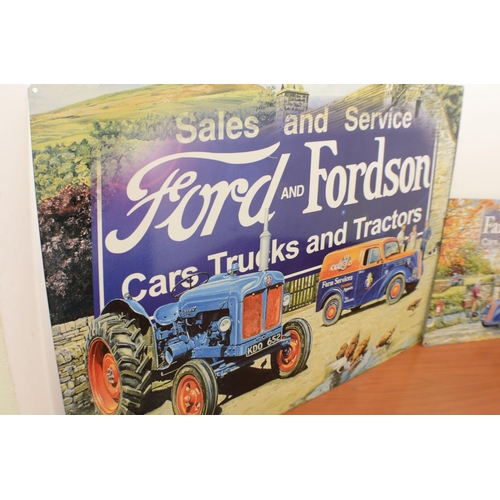 491 - Ford & Ford Son Tractor Sign Big 70cmx50cm and Farm and Tractor Sign 40cmx30cm