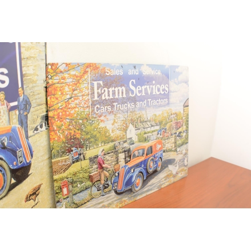 491 - Ford & Ford Son Tractor Sign Big 70cmx50cm and Farm and Tractor Sign 40cmx30cm