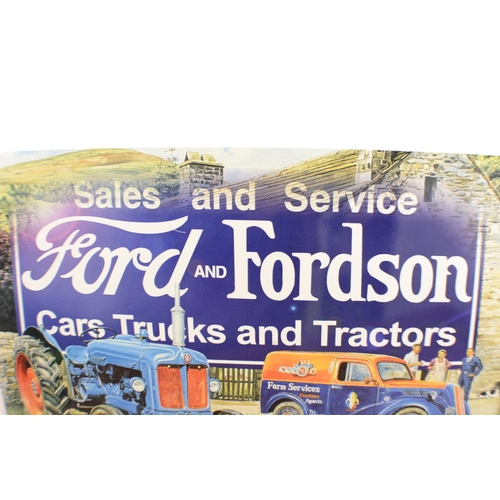 491 - Ford & Ford Son Tractor Sign Big 70cmx50cm and Farm and Tractor Sign 40cmx30cm