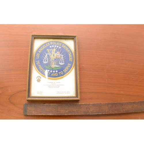 494 - Thomas G hays Captain LAPD Badge in Frame