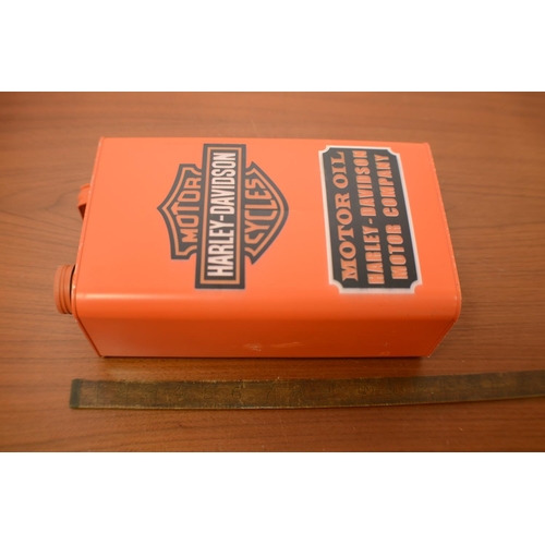 598 - Orange Harley Davidson Oil Can