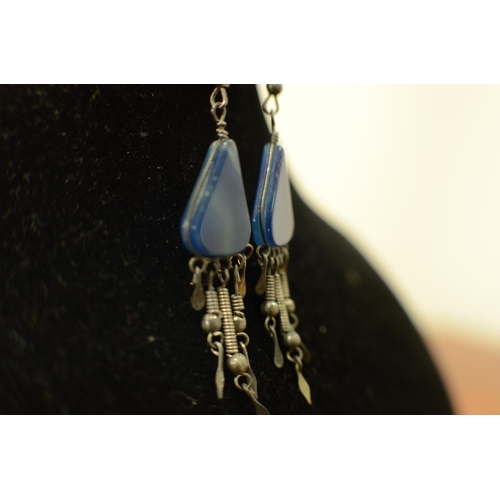 618 - Pair of Earrings with Latu Lazuli stone 5cm