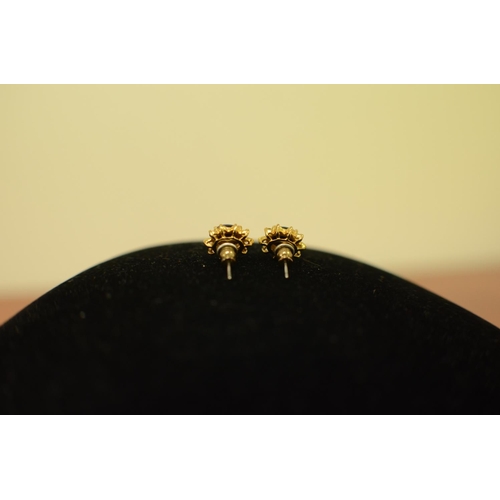 619 - Pair of Tigers Eye Earrings 1cm