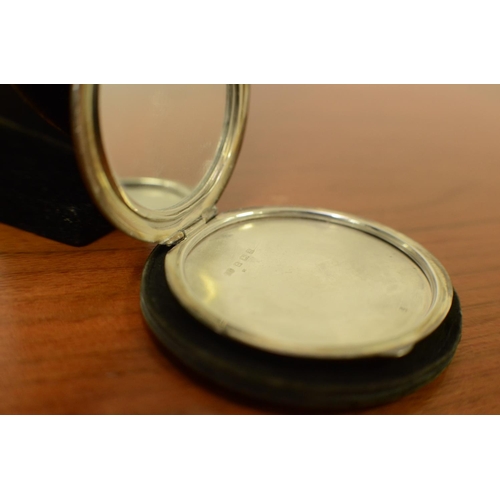 622 - Vintage Silver Hallmarked Compact Vanity Mirror 7cm