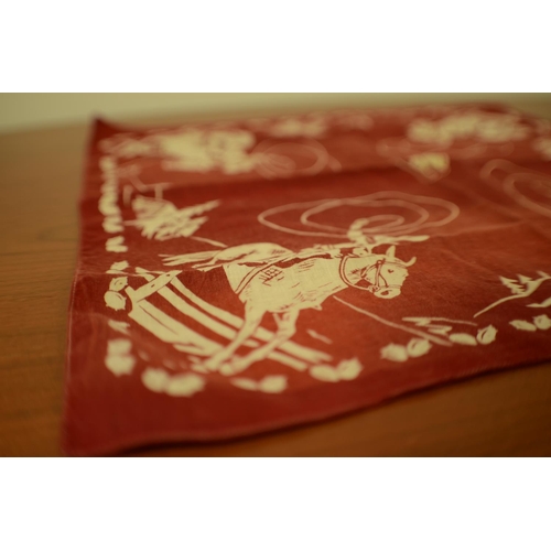 631 - Vintage Cowboy Decorated Handkerchief