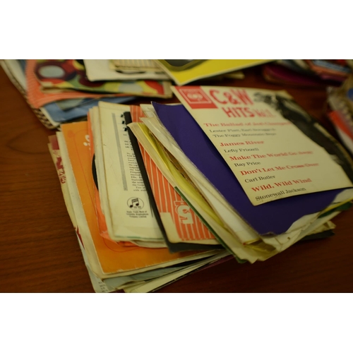 635 - Collection of Single Vinyl Records in Red Bag