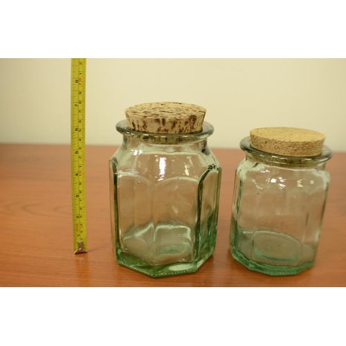 745 - 2 storage Jars with Cork Lids