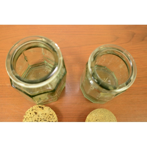 745 - 2 storage Jars with Cork Lids