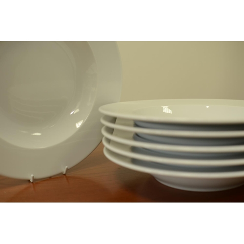 749 - 6 White Pasta Bowl Plates