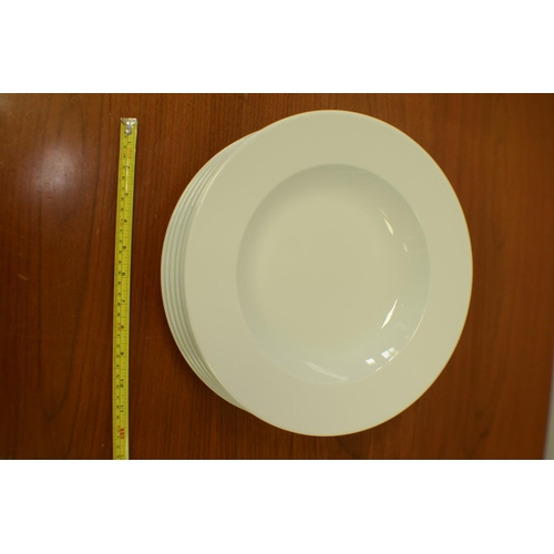 749 - 6 White Pasta Bowl Plates