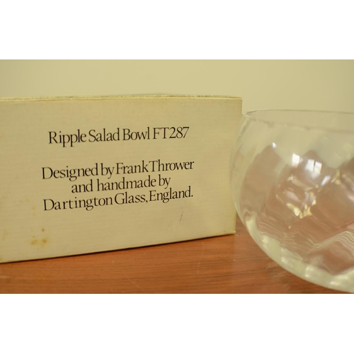 750 - Ripple salad Bowl FT287 Designed by Frank Thrower Handmade Glass Dartington in box