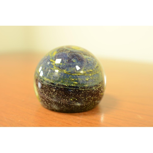 767 - 1 Paperweight with Blue and Green Swirls