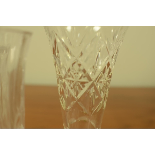 782 - 3 X Crystal Glass Vases Various sizes