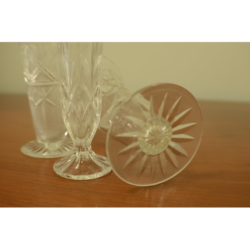 782 - 3 X Crystal Glass Vases Various sizes